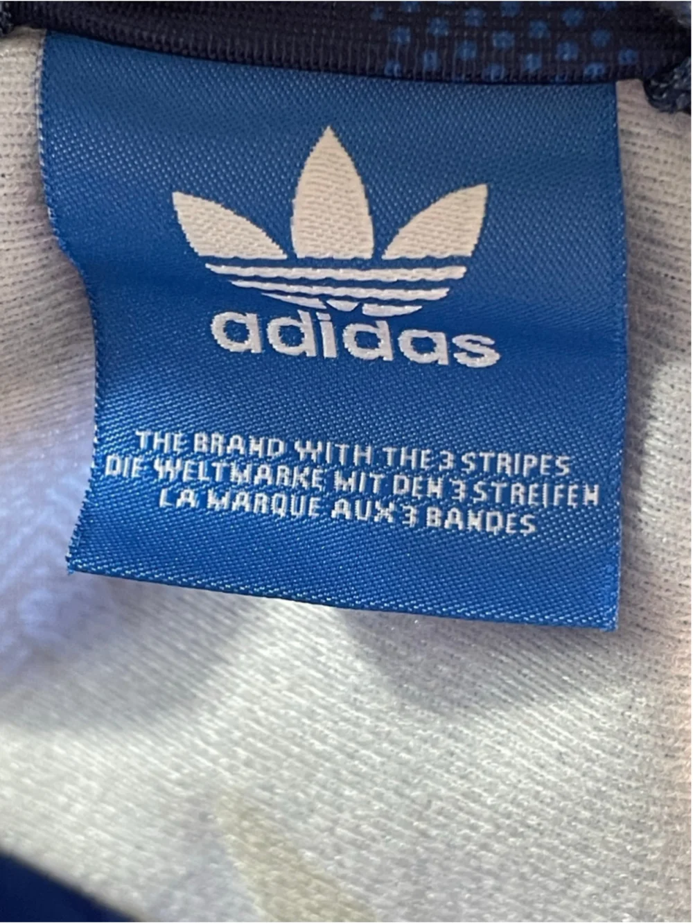 Boys Adidas Blue/White Camo Track Jacket Size 4T Trefoil Logo Full Zip